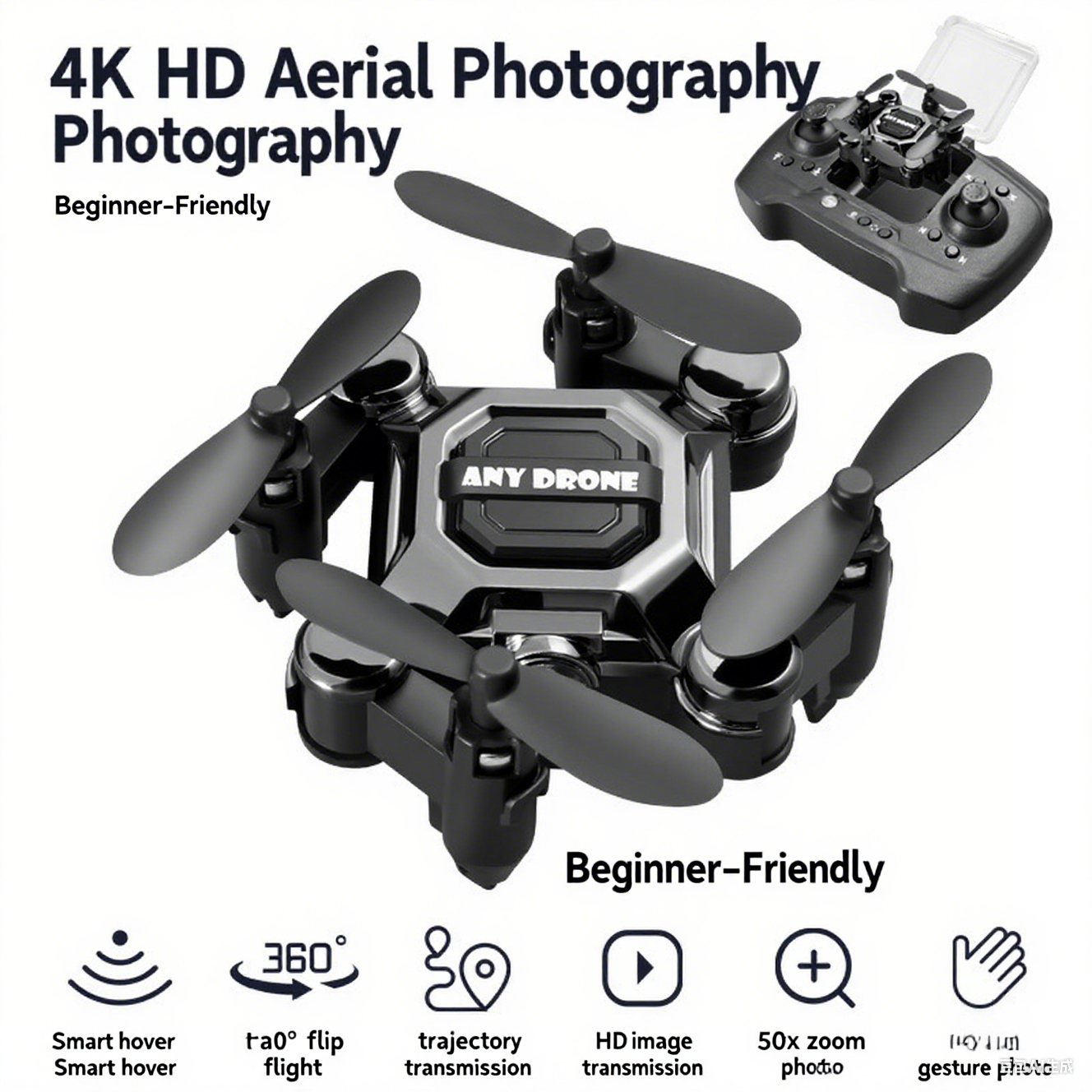 Pocket Drone: Remote-All-in-One, Fly Anywhere. Cool Cam!