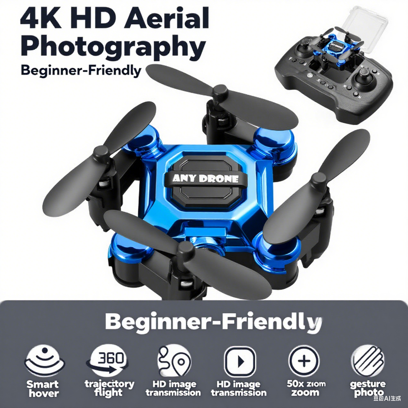 Pocket Drone: Remote-All-in-One, Fly Anywhere. Cool Cam!