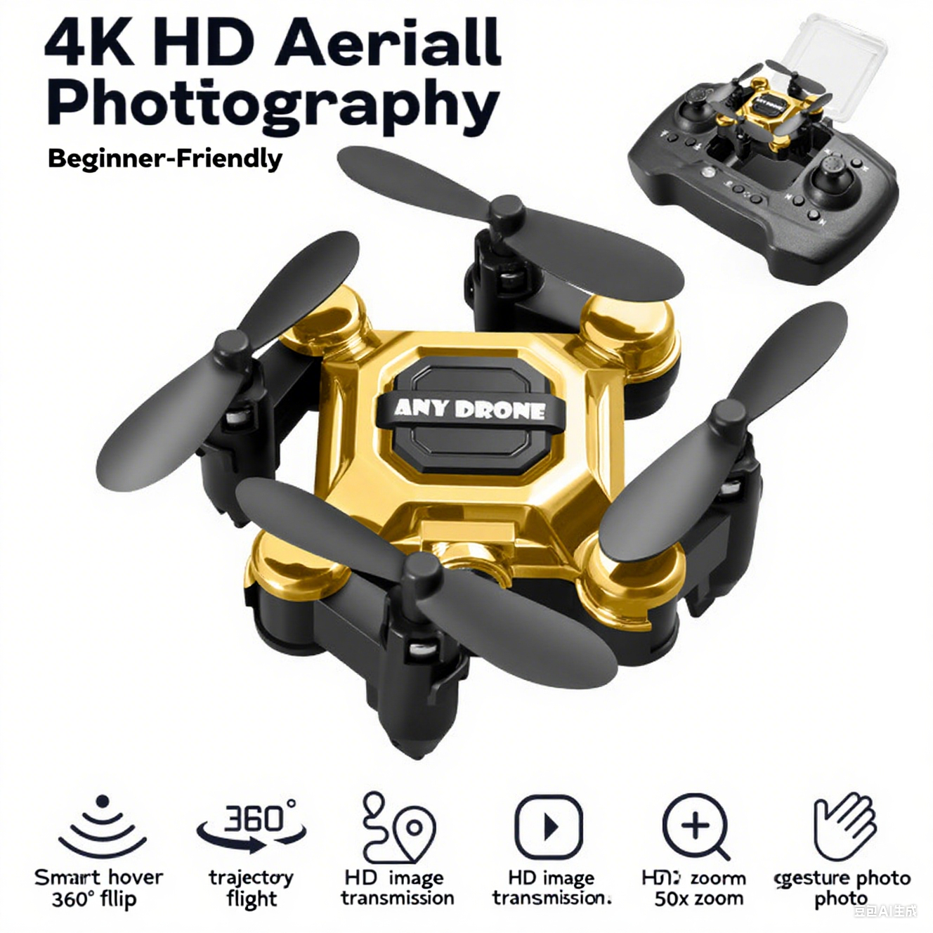 Pocket Drone: Remote-All-in-One, Fly Anywhere. Cool Cam!